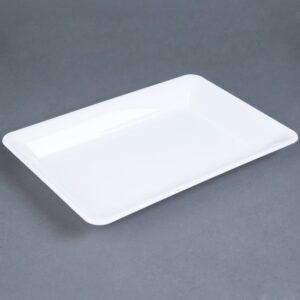 Elegant Plastic White Tray - 9.2" x 14.2" (1 Pc.), Stylish & Durable Platters - Ideal For Events, Buffets & Entertaining