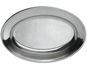 oval material stainless steel platters - 21-3/4" x 14-1/2"