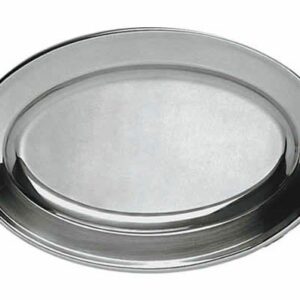 Oval Material Stainless Steel Platters - 21-3/4" x 14-1/2"