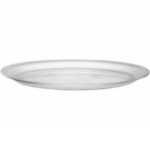 exquisite clear plastic oval serving tray with ridged design - 14" x 21" (1 pc.) - lightweight & durable - ideal for parties, events & home use