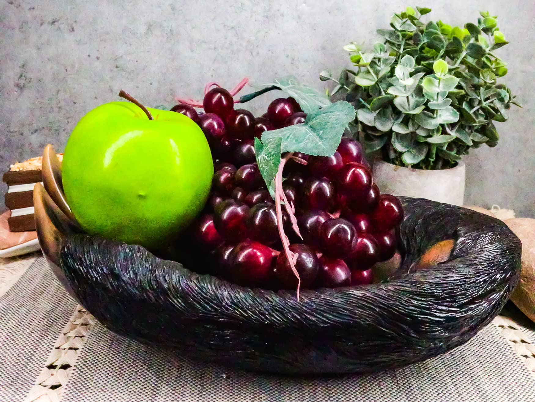 Ebros Rustic Large Long Claws Bear Paw Fruit Platter Serving Bowl Plate 11.5"Wide For Fruits Treats Candies Cookies Tabletop Decor Of Grizzly Bears Black Bears Wildlife Animal Kitchen Dining Accessory