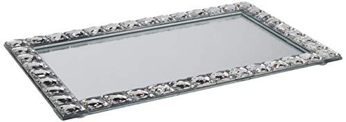 Elegance Mirror Vanity Tray, 9" x 14", Clear