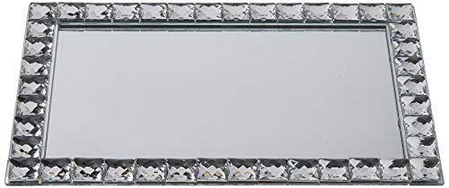 Elegance Mirror Vanity Tray, 9" x 14", Clear