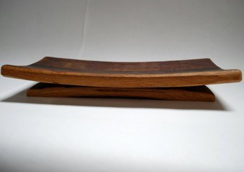 Wine Barrel Serving Tray with Stave Foot