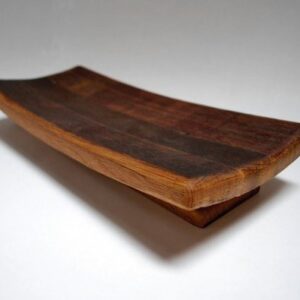Wine Barrel Serving Tray with Stave Foot