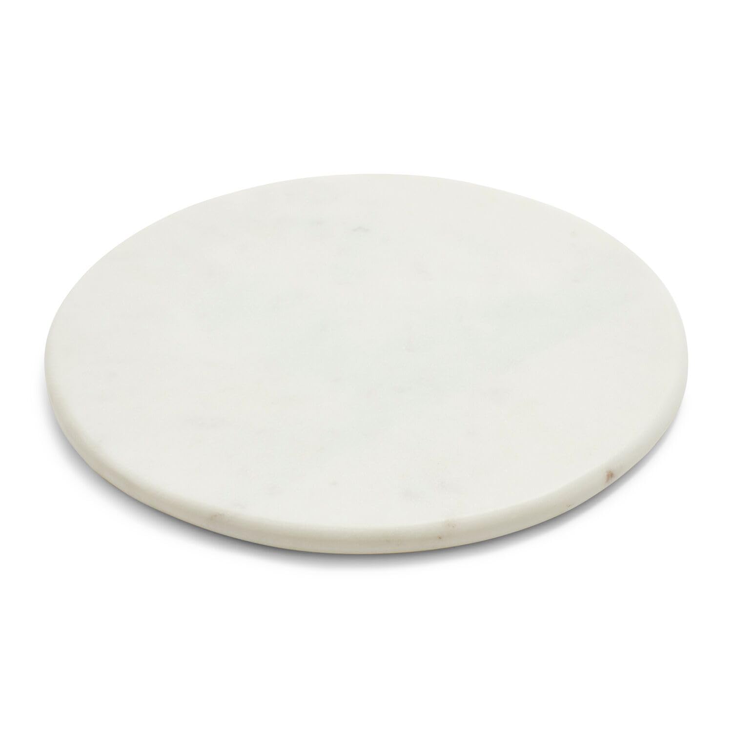 Sur La Table Round Marble Serving Board, 12", White