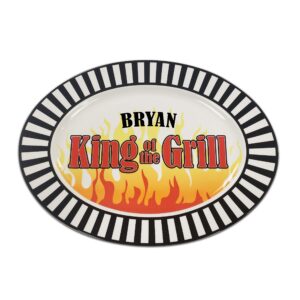launch pad gifts king of the grill platter with personalized names