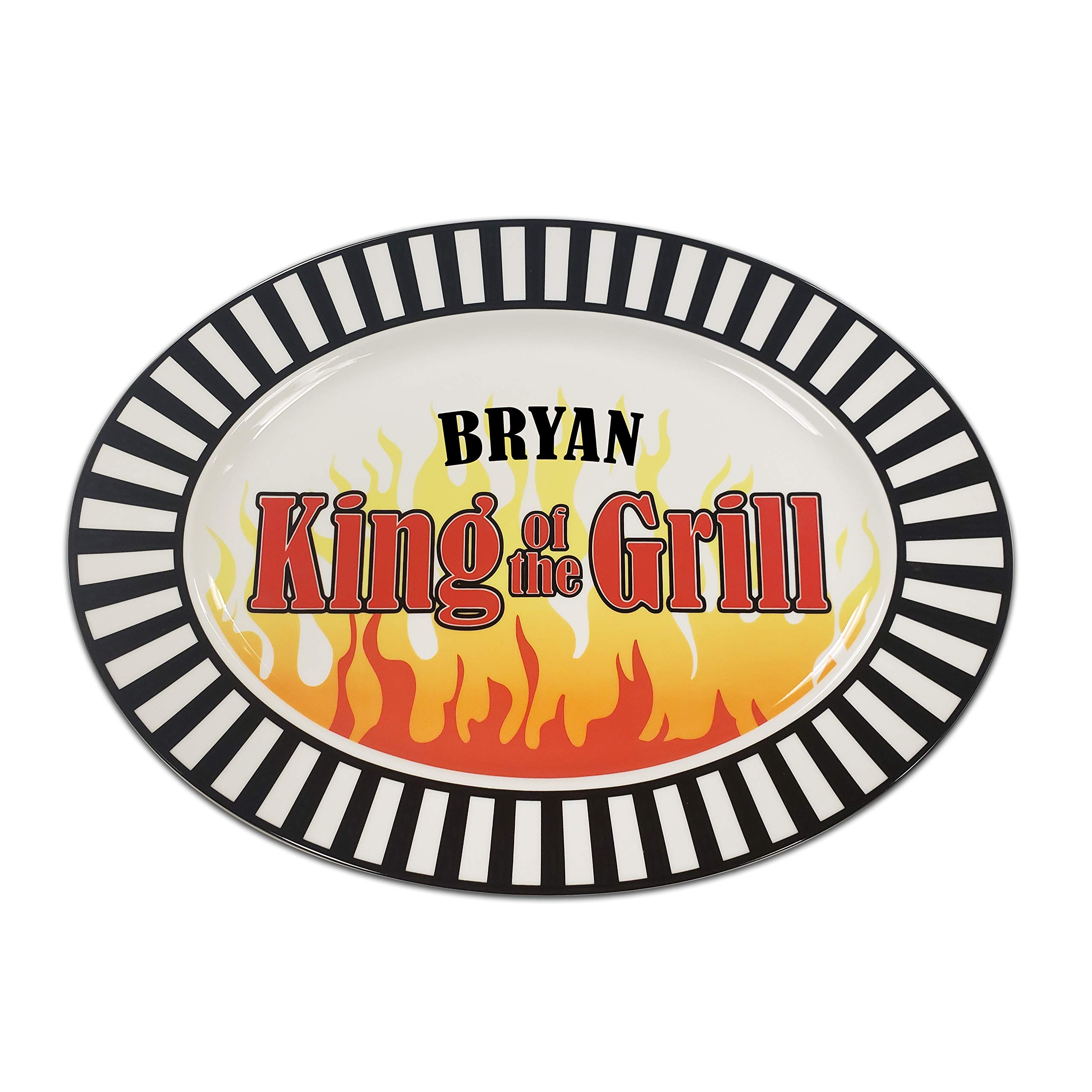 Launch Pad Gifts King of the Grill Platter with Personalized Names