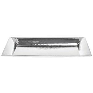 hubert serving tray silver with hammered finish and flared rim rectangular - 22"l x 13"w x 1 1/2"h