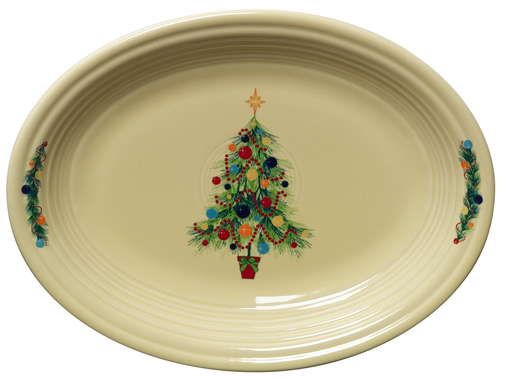 Fiesta 11-5/8-Inch Oval Platter, Christmas Tree