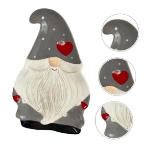 LABRIMP Santa Claus Plate Nativity Decor Plate for Santa Cookies Vegetable Tray Platter Dessert Dish Tray Christmas Party Plate Ceramic Serving Tray Party Serving Plate Creative Plate 1 PC