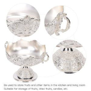 yaogohua European Fruit Plate Tray Trinket Dish Snack Tray Zinc Alloy Bowl Ornaments with Retro Design for Candy Storage Food Serving Tray Apply to Kitchen/Dining Room/Outdoors Party Table Decoration