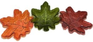 fall harvest leaf shaped snack trays (set of 3)