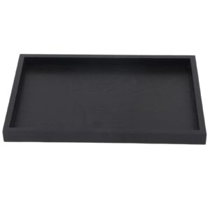 leftwei food serving tray, wooden serving tray black wood rectangle food tray butler tray breakfast tray with handles for restaurants coffee shops canteens (25 * 18 * 2cm)