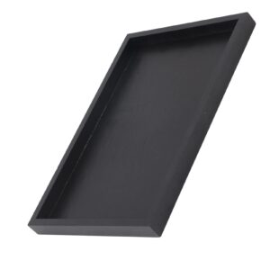 Leftwei Food Serving Tray, Wooden Serving Tray Black Wood Rectangle Food Tray Butler Tray Breakfast Tray with Handles for Restaurants Coffee Shops Canteens (25 * 18 * 2cm)