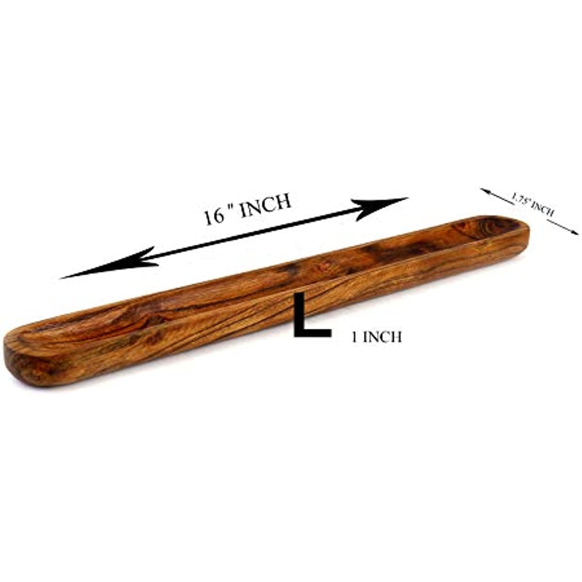 Hand-Carved Acacia Wood Long Olive Tray Canoe Style Perfect for Dinner Rolls, or as a Table Centerpiece