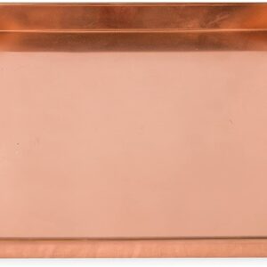 Oakestry 10-in Square Tray Handmade from Stainless Steel with a Copper Plated Finish Multipurpose Tray with Classic and Rustic Look, Copper