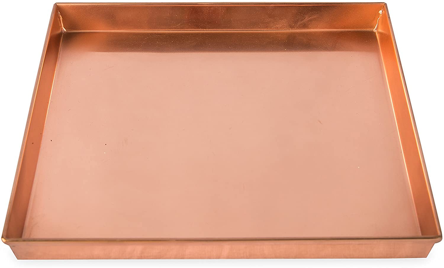 Oakestry 10-in Square Tray Handmade from Stainless Steel with a Copper Plated Finish Multipurpose Tray with Classic and Rustic Look, Copper