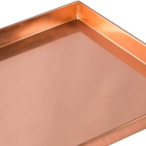 Oakestry 10-in Square Tray Handmade from Stainless Steel with a Copper Plated Finish Multipurpose Tray with Classic and Rustic Look, Copper