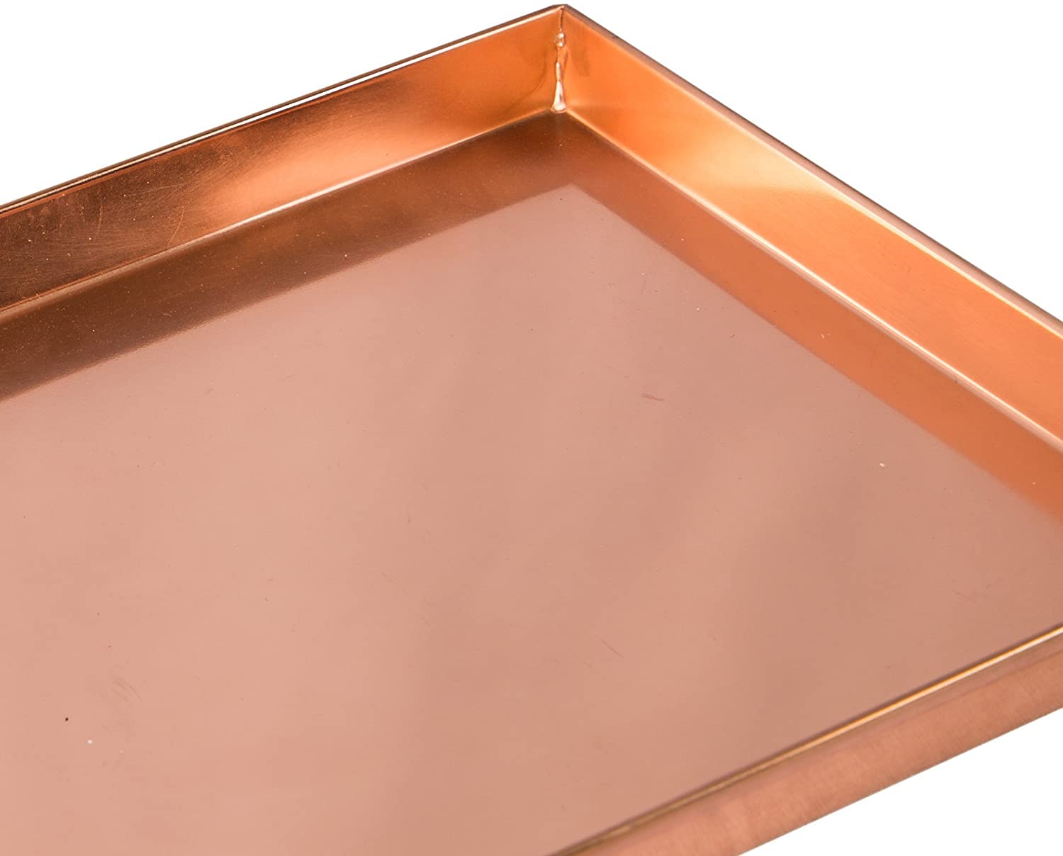 Oakestry 10-in Square Tray Handmade from Stainless Steel with a Copper Plated Finish Multipurpose Tray with Classic and Rustic Look, Copper