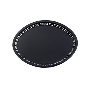 TableCraft 1086BK 12-3/4" Black Oval Texas Platter Basket (Pack of 12)