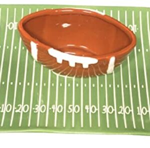 Rae Dunn by Magenta TOUCHDOWN Football Themed Ceramic Chip & Dip Tray 10”x 7"