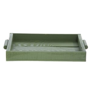 hubert display tray with handles green wood - 15 1/2 w x 10 1/2 d x 2" h