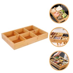 Cabilock Tea Bag Organizer Divided Serving Tray Compartment Snack Bowl Appetizer Platter Veggie Dish Sectional Storage Organizer Plate for Fruit Candy Nut Dessert Charcuterie Tea Organizer