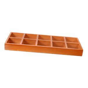 milisten wooden storage tray rectangular sectional wooden trays with 10 compartments, wooden drawer organizer sorting tray for gift& home décor wooden compartment storage tray