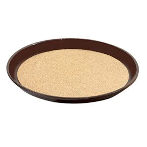 g.e.t. enterprises brown 16" round cork lined tray, break resistant polypropylene serving trays collection rct-16-br (pack of 12)