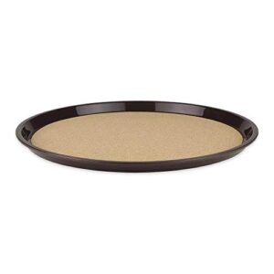 G.E.T. Enterprises Brown 16" Round Cork Lined Tray, Break Resistant Polypropylene Serving Trays Collection RCT-16-BR (Pack of 12)