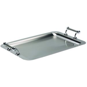 service ideas trrth2012bs tray with handle, rectangular, stainless steel, 20" x 12.5", silver