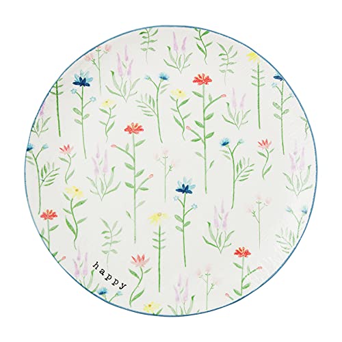 Mud Pie Floral Platter, Round, 12" dia