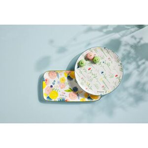 Mud Pie Floral Platter, Round, 12" dia