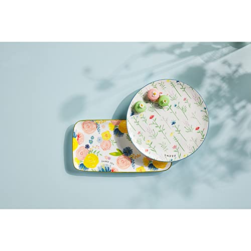 Mud Pie Floral Platter, Round, 12" dia