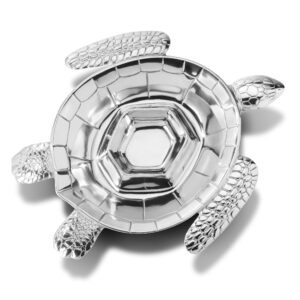 wilton armetale sea life turtle chip and dip divided server,silver