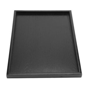 BALITY Rectangular Wood Tray, Decorative Solid Wood Serving Trays Platter Breakfast Tray Ottoman Tray Black Fast Food Tray for Cafe, Teahouse, Restaurant, Hotel(36 X 27cm)