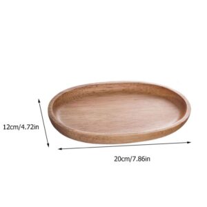 Cabilock Wooden Food Platter Oval Wood Serving Platter Tray Plate Acacia Wooden Plate for Food Party Cheese Appetizer Fruit Cake