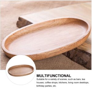 Cabilock Wooden Food Platter Oval Wood Serving Platter Tray Plate Acacia Wooden Plate for Food Party Cheese Appetizer Fruit Cake