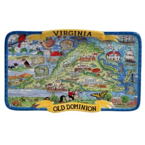 certified international virginia souvenir rectangular platter 13" x 8"