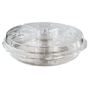 dii 12 piece acrylic compartment iced appetizer set, 16.5 x 4.5", clear