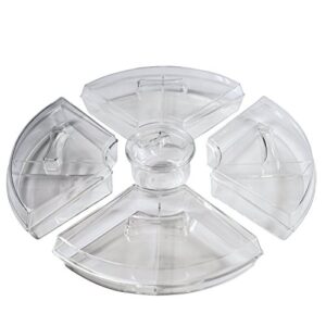 DII 12 Piece Acrylic Compartment Iced Appetizer Set, 16.5 x 4.5", Clear