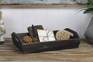 cheung's fp-3772b deep wooden tray with side handles| shabby brown