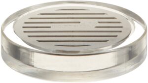 rosseto ld127 round acrylic drip tray with stainless steel insert for beverage dispensers, 4-1/4" diameter x 1" height