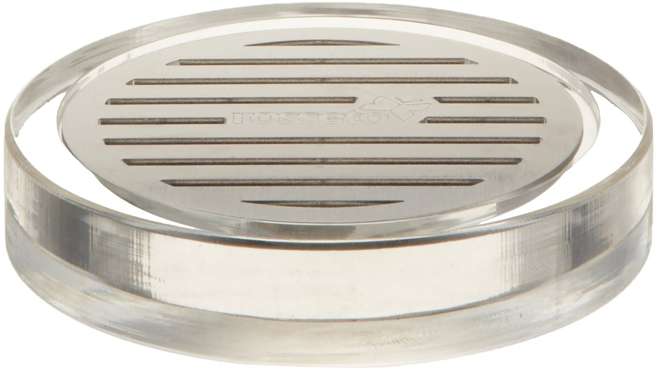 Rosseto LD127 Round Acrylic Drip Tray with Stainless Steel Insert for Beverage Dispensers, 4-1/4" Diameter x 1" Height