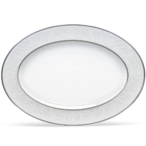 noritake brocato platter, oval, 14" in white
