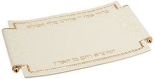 lenox judaic blessings challah tray, white -