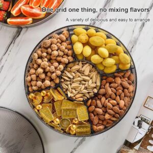 Snack Serving Tray, Divided Serving Tray with Lid, Dry Fruit Snack Relish Tray with Lid, Nut and Candy Serving Tray, for Dried Fruits, Nuts, Candies, Sweet Cookies and Fruits