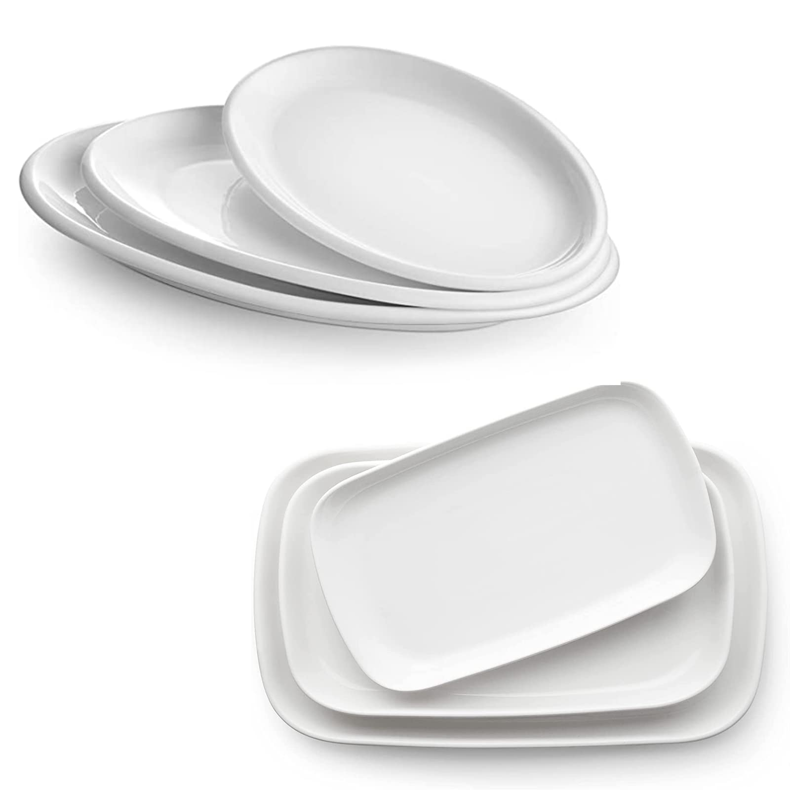 DOWAN 16"/14"/12" Rectangle Serving Plates & Oval Serving Plates