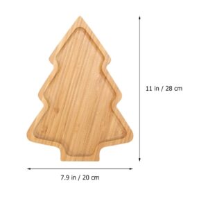 Vaguelly Cutlery Platter 1Pc Christmas Tree Shaped Plate Bamboo Tray Holiday Appetizer Tray Sushi Serving Tray Japanese Sashimi Plate Snack Dessert Candy Dish 28x20CM Snack Platter